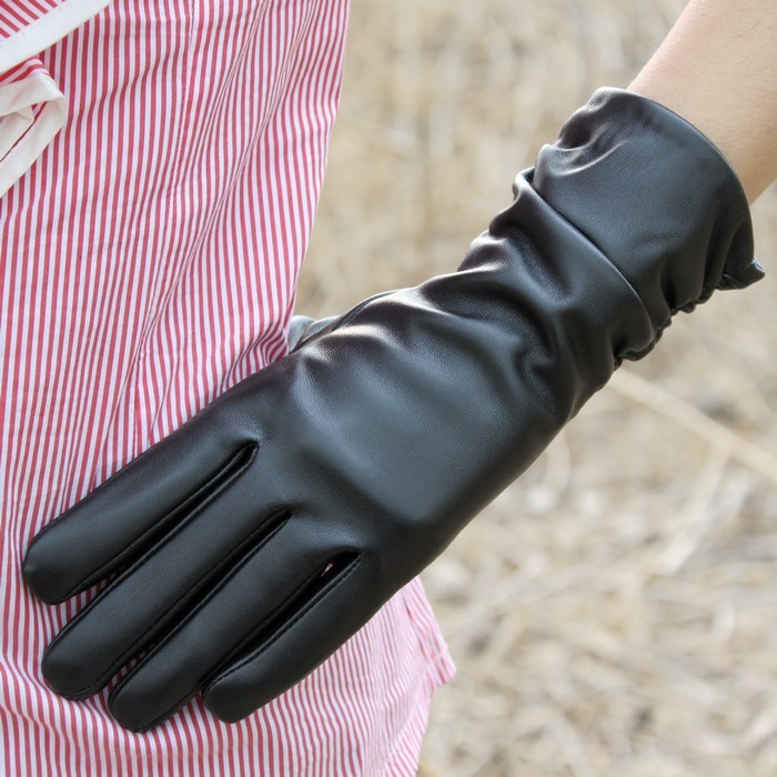 PROMOTION! Free Shipping! Women's gloves fashion leather gloves 28cm medium-long winter thermal