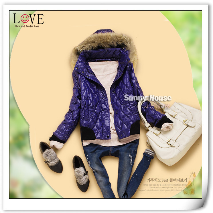 promotion L1-2 women's with a hood rib knit match thickening down coat outerwear fyw915d free shipping