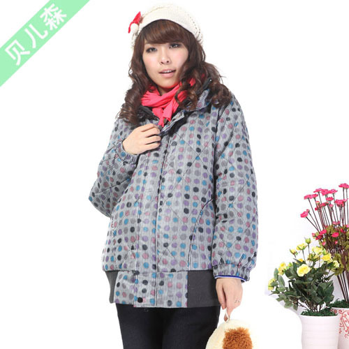 promotion! Maternity clothing winter dot maternity wadded jacket cotton-padded jacket 106011 Free shipping