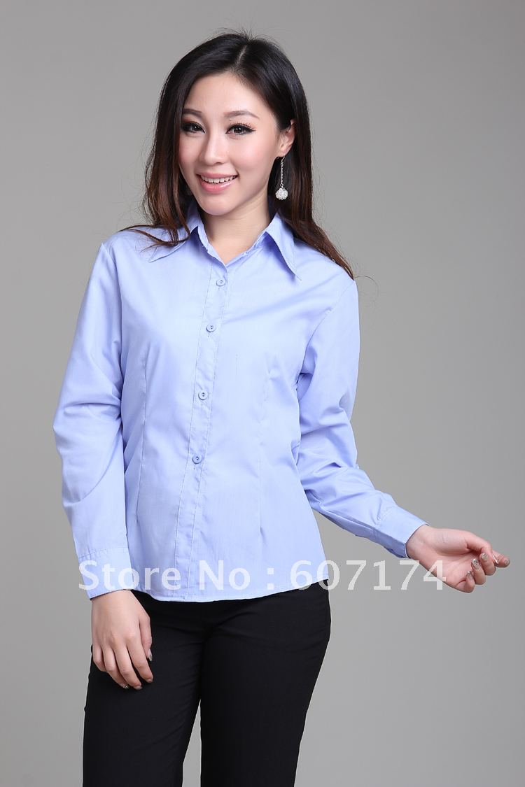 PROMOTION&New Arrival Women's OL business shirt High quality shirt&blouse size:S-XXL Blue #2146
