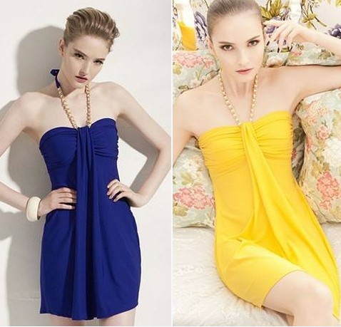 Promotion newest 2013 summer women's clothing fashion elegant sexy one-piece dress halter-neck dresses  ladies' dress retail