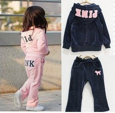 PROMOTION PINK Girls Tracksuits Kids hoodies+pants Tracksuit - B2W2 Children sweatshirt suits Girls jogging suits