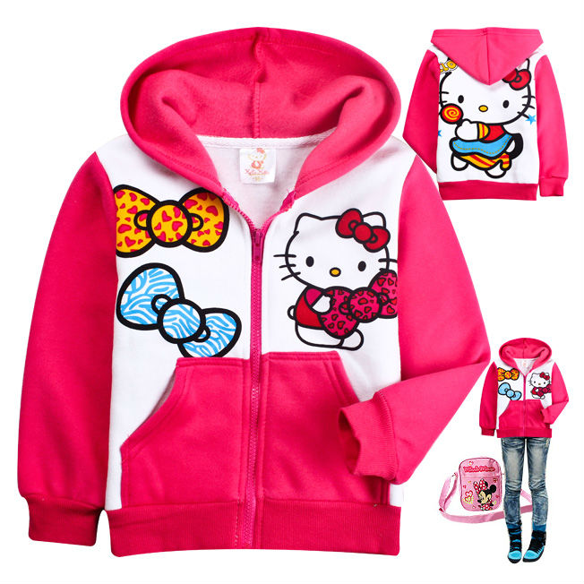 Promotion Price!! baby girls winter warm jacket/outercoat,girls cute cotton hoodies Hello Kitty children clothes,baby wear