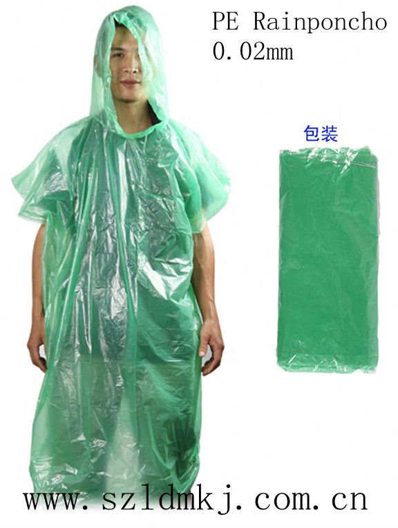 promotion raincoat/ PE 0.03mm Raincoat /Disposable Raincoat
