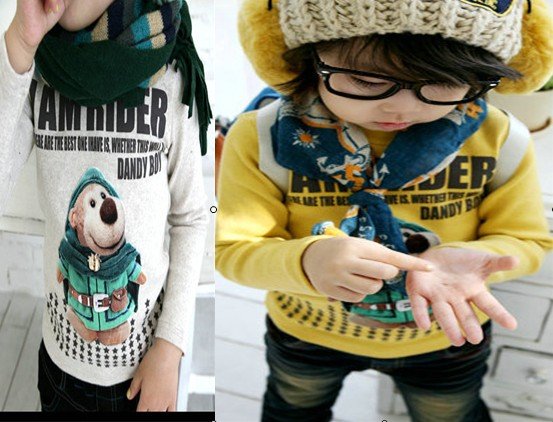Promotion+retail children boys girls bingpig shirts sweatershirt hoody T-shirts baby clothing 1-7 year free shipping