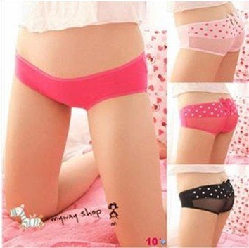 Promotion Sexy  Dot  lace panties underwear,cotton bow panties,8 colors ,30 pcs / lot,wholesale &retail