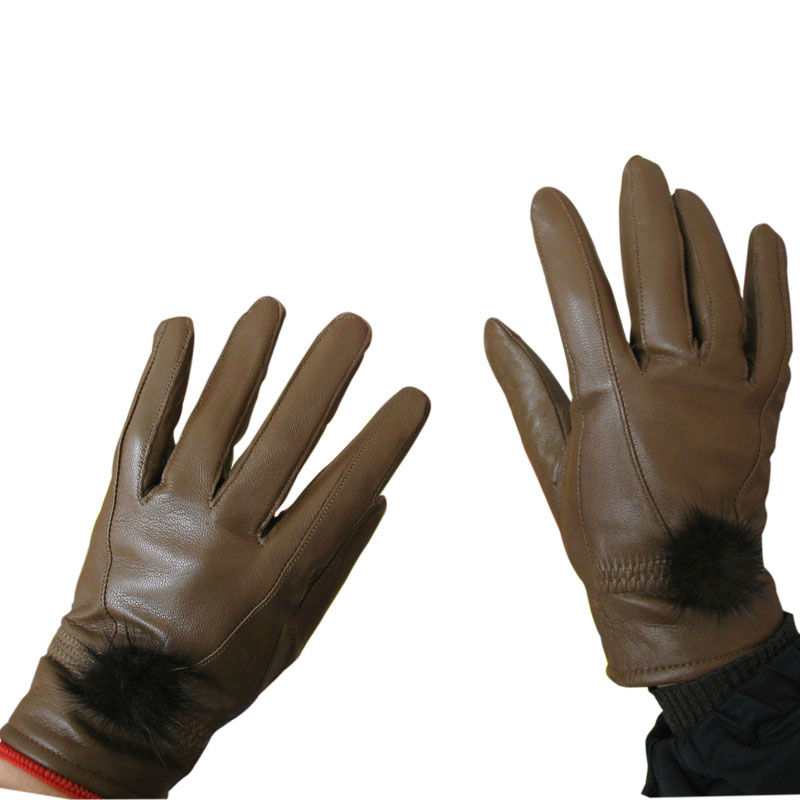 Promotion Sheepskin gloves thermal female genuine leather gloves winter gloves free shipping