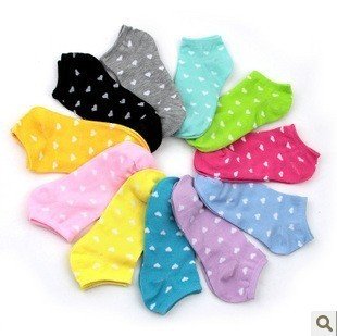 Promotion, sweet heart candy Boat socks,ankle socks,high quality!