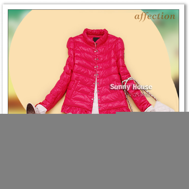promotion T3-0 autumn and winter 2012 women's thickening ultra-light down coat outerwear 2128 free shipping