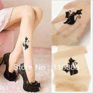 Promotion!US$3/pc Cat Fake Tattoo slim sexy Pantyhose Stockings