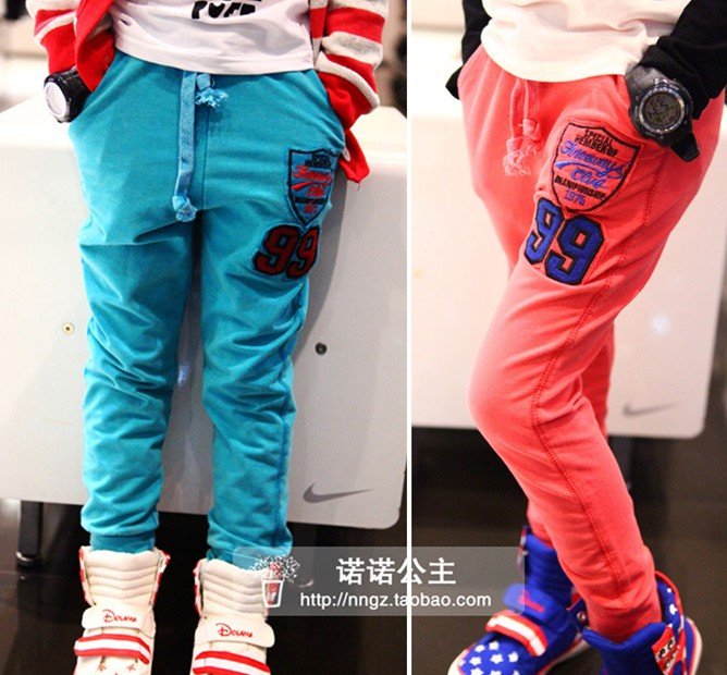 PROMOTION !  Wholesale famous brand children's clothing autumn / winter children fleece thickened trousers leisure pants