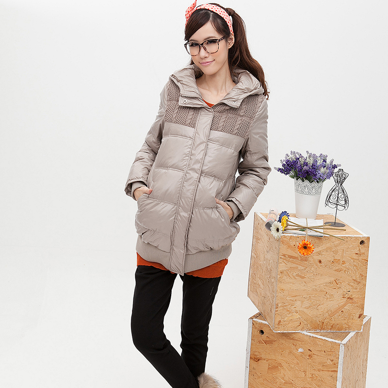 promotion! Winter maternity clothing rib knitting with a hood short design maternity wadded jacket Free shipping