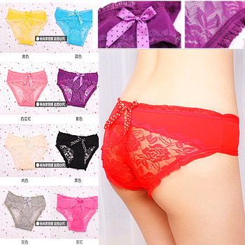 Promotion women's sexy translucent lace underwear, women's low-waist panties cutout lace sexy briefs,free shipping,JWU-1