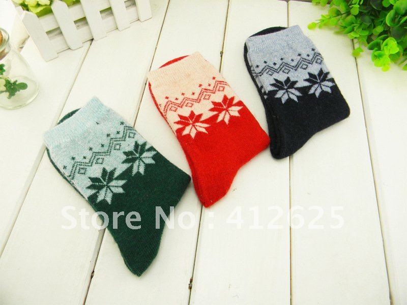 Promotion Women winter warm rabbit hair socks 5 style in a lot Freeshipping