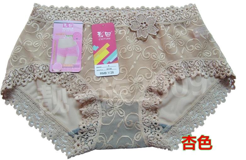 Promotions!! Hot Sale Lady's Briefs/women's panties mid waist panty net fabric sexy lace bamboo charcoal fiber antibiotic