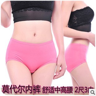 pt003 free shipping free size high flexible pure solid color large size modal women panties briefs dandelion comforter cheeky
