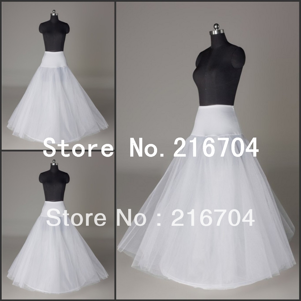 PT009 Simple Design White A-Line Floor-Length Affordable Wedding Bridal Petticoats