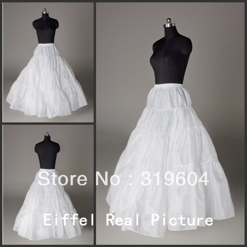 PT014 Wholesale White Layers A-Line Full Length Low Price Petticoat For Bridal Dress