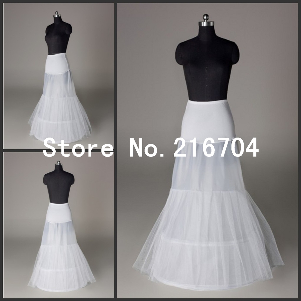 PT015 Sexy White Long Length Hoops Sheath Mremaid Wedding Bridal Petticoats