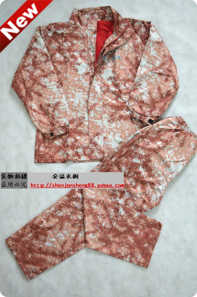 PU fabric quality raincoat set Small motorcycle raincoat flower raincoat