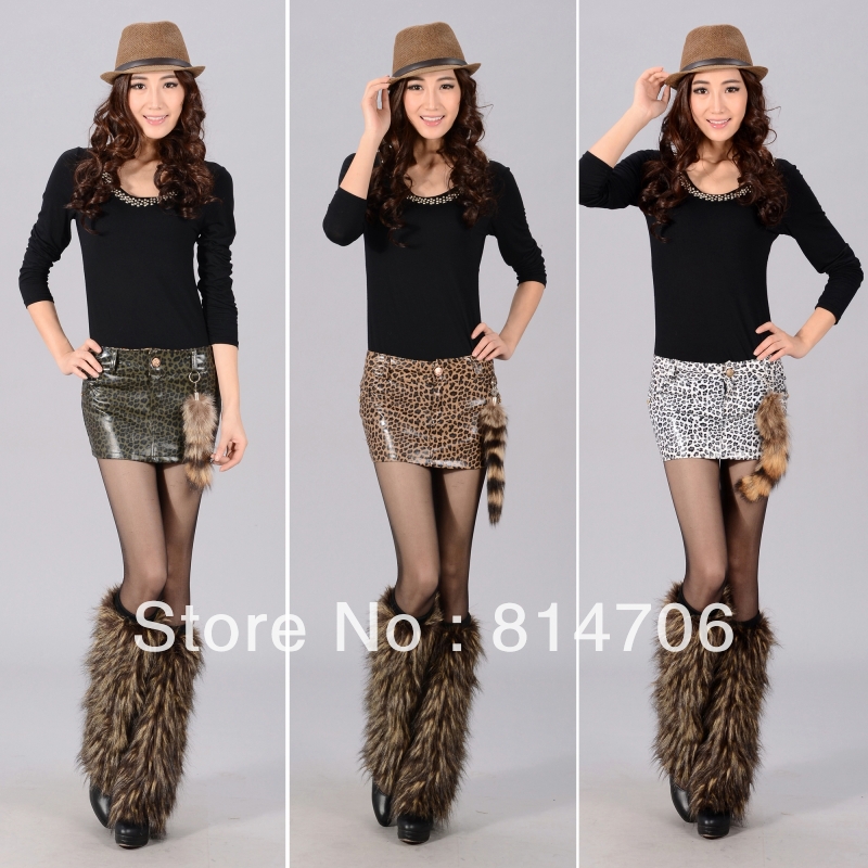 PU leather skirt autumn and winter new leopard skirt sexy package hip