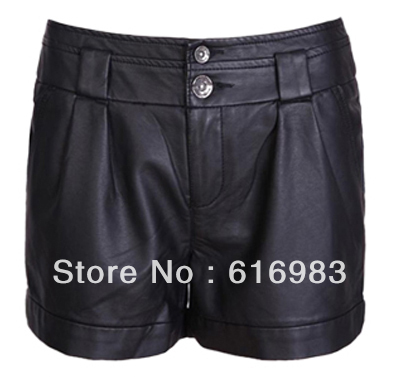 PU Patchwork Skintight Handsome Bootcut Short