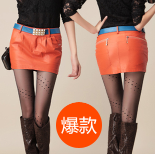 PU skirt women's 2012 fashion elegant short leather skirt slim hip a-line skirt ol short skorts