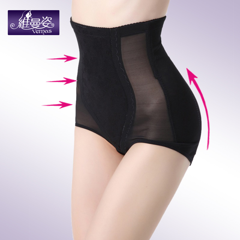 Puerperal ultra-thin gauze breathable high waist body shaping abdomen drawing panties corset pants slimming pants