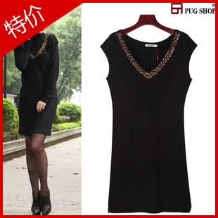 Pugshop2012 fashion brief decoration noble sleeveless vest one-piece dress women's