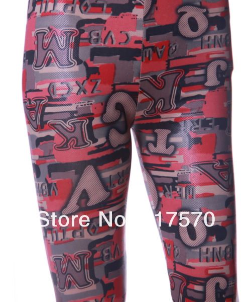 Punk 2013 Hot Faux Leather Letter Printed Stretch Tight Jeggings Leggings Pants Shipping With Tracking Number