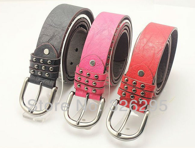 Punk Style Women's Studded Belt In Candy Colors Fashion Western Casual Belts Faux Leather
