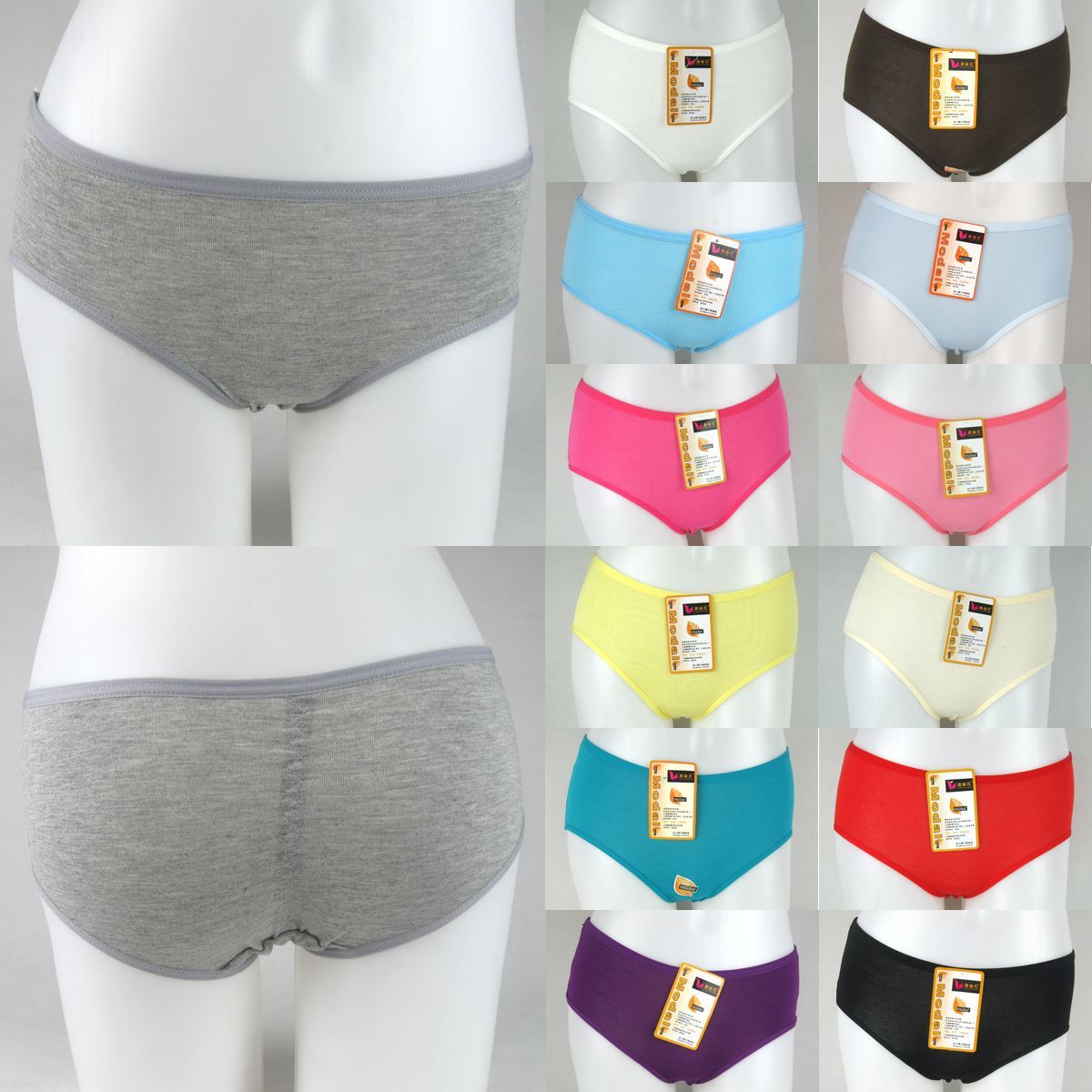 Pure color 0159 # modal ladies underwear joker absorb sweat skin breathe freely carry buttock women's briefs