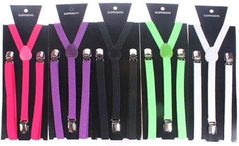 pure colour Elastic Clip-on Solid women Braces Suspenders width 1.6cm more style!!!