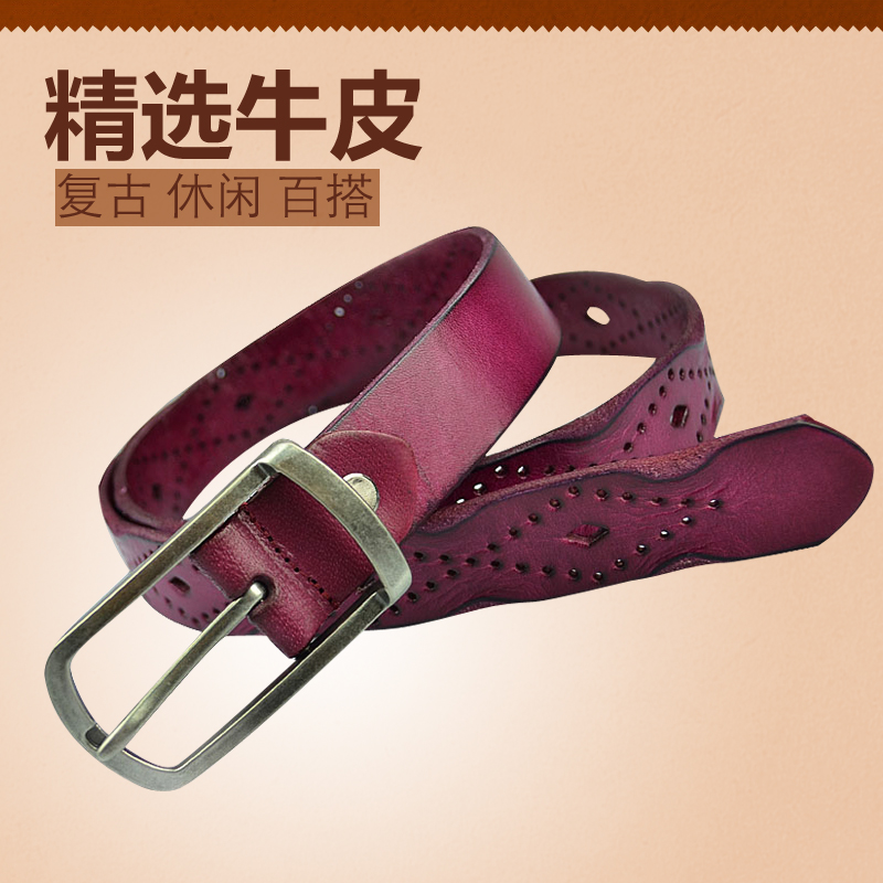 Pure first layer of cowhide belt new arrival women's pin buckle belt Women genuine leather fashion all-match strap