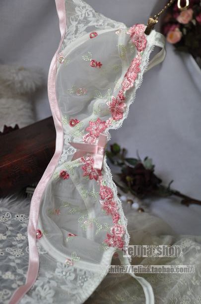Pure rose lover lightmindedness ultra-thin transparent lace underwear bra 75cd85b95d