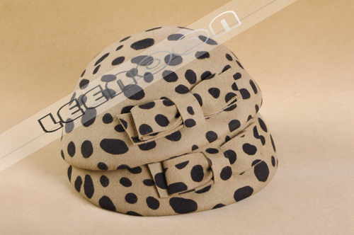 Pure wool fashion female leopard print bow knight cap equestrian cap woolen hat