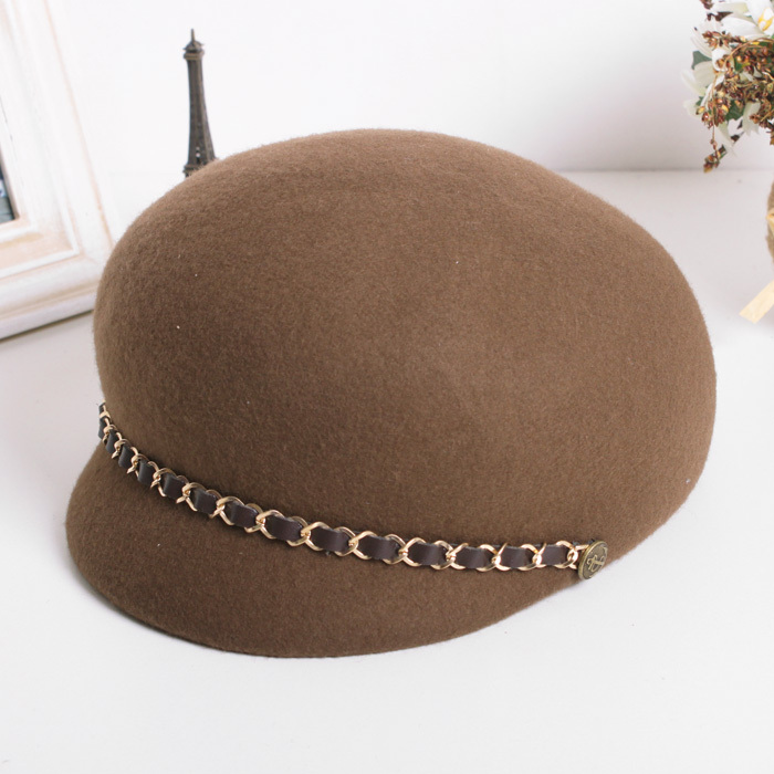Pure woolen fashion vintage women's knight cap dome military hat benn fedoras