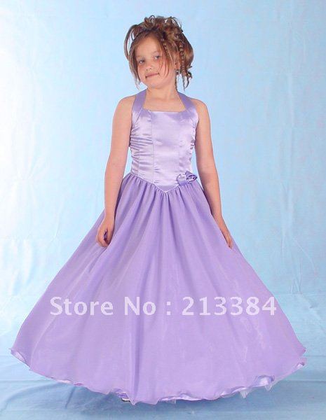 Purple beautiful flower girl dress custom made