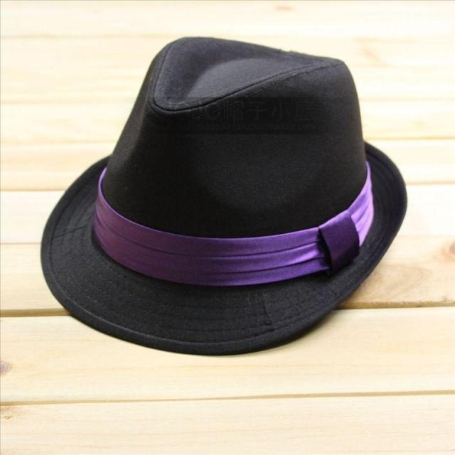 Purple black fedoras jazz hat performance cap shaping cap male hat female hat