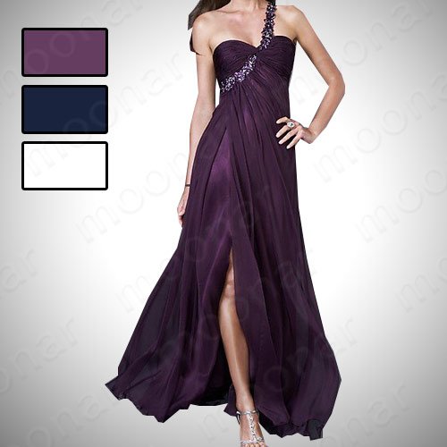 Purple Evening Bridesmaid Wedding Cocktail Party Prom Long Dress Gown LF023