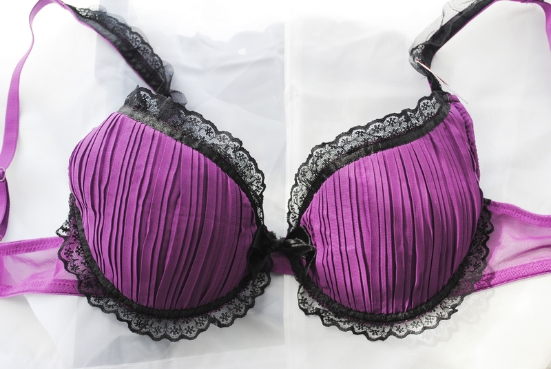 Purple lactophrys pleated sexy padded underwear bra 75c