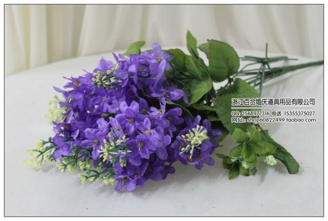 Purple small flower silk flower decoration flower wedding supplies wedding props