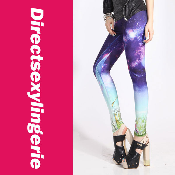 Purple Space Fantasy Leggings LC79102 Cheap Price Drop Shipping