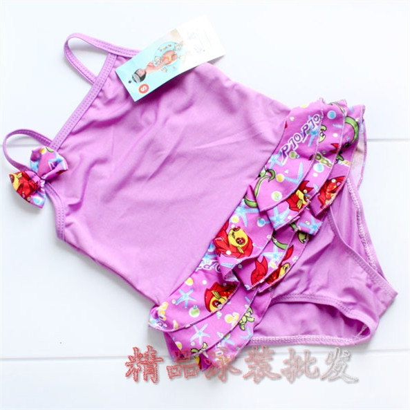 Purple xin swimwear child hot spring swimwear paillette dance clothing children swimwear