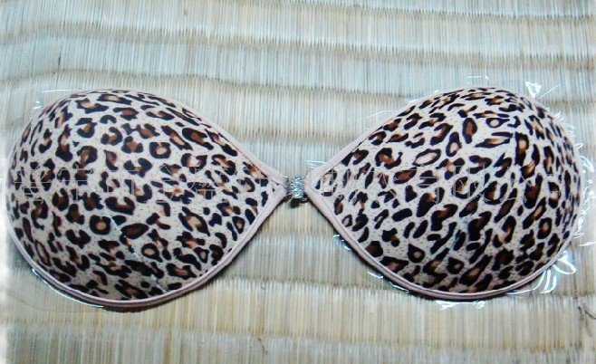 PUSH UP STRAPLESS Leopard BRA ENCHANCER BREAST INSERT NUDE FN0073