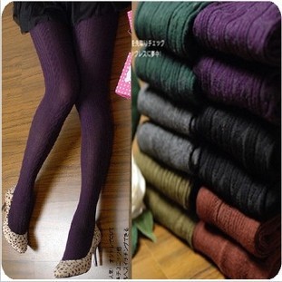 Q1002 autumn and winter female twist jacquard socks pantyhose legging