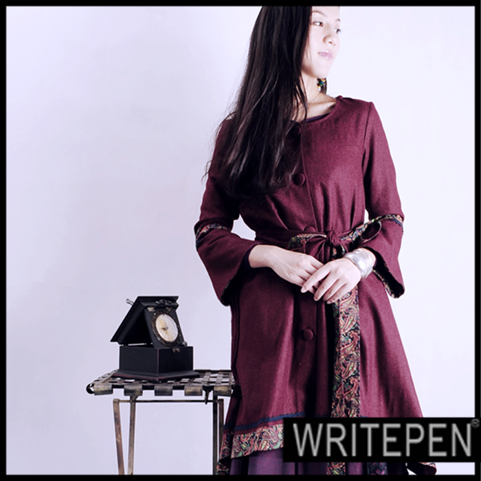 Q15 original design long design woolen outerwear trench autumn and winter women new arrival overcoat