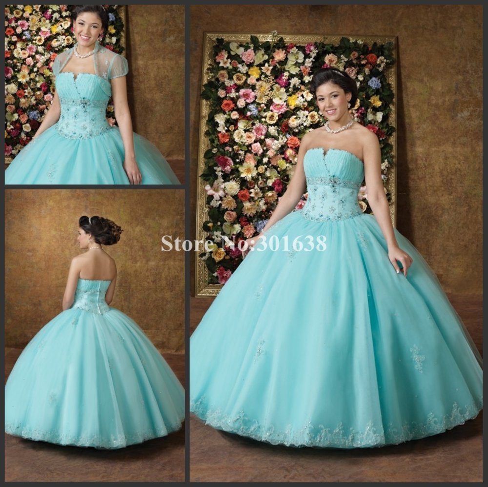 Q284 New Arrival Custom Made Sleeves and Pleats Organza Ball Gown Quinceanera Dresses