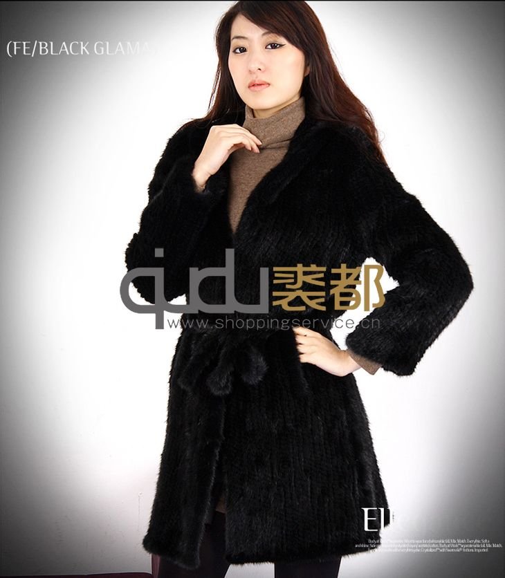 QD11153 Genuine Mink Fur Coat Drop Shipping/WholeSale/Retail/Free Shipping/in Stock/Female/Hooded