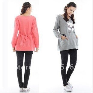 qiu dong outfit new bear pregnant woman coat fashion leisure long sleeve long-sleeved jacket pregnant women who clothes